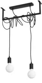 SOLLUX люстра "SALAMANCA", 2 лампочки, лампа E27 | без лампы, слякотный режим SOLLUX lighting Высота: 150 см, черный