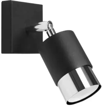 SOLLUX настенный светильник "NERO", 1 лампочка, лампа GU10 | без лампочки, подвижный абажур SOLLUX lighting Высота: 16 см, черный/хром