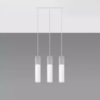 SOLLUX освещение подвесной светильник "BORGIO", 3 лампочки, лампа GU10 | без лампочек, рогатка SOLLUX lighting Высота: 90 см, белый/серый