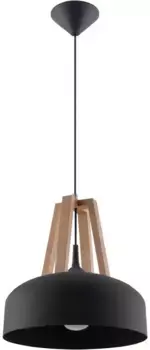 SOLLUX освещение подвесной светильник "CASCO", 1 лампочка, лампочка E27 | без лампы, слякотный режим SOLLUX lighting Высота: 85 см, цвет Schwarzes natrliches Holz