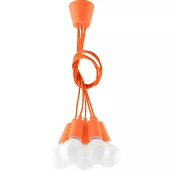 SOLLUX освещение подвесной светильник «DIEGO», 5 лампочек, лампа E27 | без лампочки, слякотный режим Sollux Lighting, цвет orange