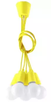 SOLLUX освещение подвесной светильник "DIEGO", 5 лампочек, лампа E27 | без лампы, слякотный режим SOLLUX lighting Высота: 90 см, цвет Gelb