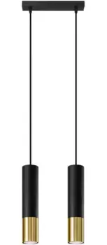 SOLLUX освещение подвесной светильник "LOOPEZ", 2 лампочки, лампа GU10 | без лампы, слякотный режим SOLLUX lighting Высота: 90 см, цвет schwarz, golden