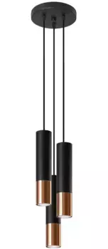 SOLLUX освещение подвесной светильник "LOOPEZ", 3 лампочки, лампа GU10 | без лампы, слякотный режим SOLLUX lighting Высота: 90 см, черный/медный