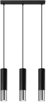 SOLLUX освещение подвесной светильник "LOOPEZ", 3 лампочки, лампа GU10 | без лампы, слякотный режим SOLLUX lighting Высота: 90 см, черный/хром