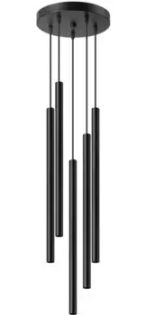 SOLLUX освещение подвесной светильник "PASTELO", 5 лампочек, лампа G9 | без лампочек, светит вниз SOLLUX lighting Высота: 110 см, черный