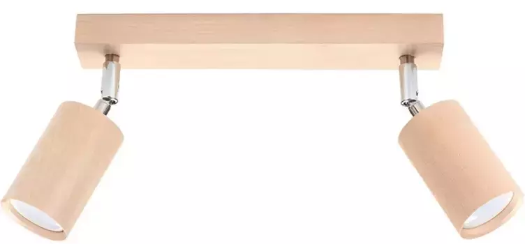 SOLLUX освещение потолочный светильник "BERG", 2 лампочки, лампа GU10 | без лампочки, регулировка абажура SOLLUX lighting Высота: 20 см, цвет Naturholz
