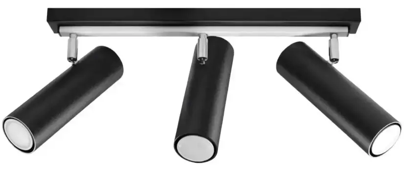 SOLLUX освещение потолочный светильник "DIREZIONE", 3 лампочки, лампа GU10 | без лампочки, подвижный абажур SOLLUX lighting Высота: 20 см, черный