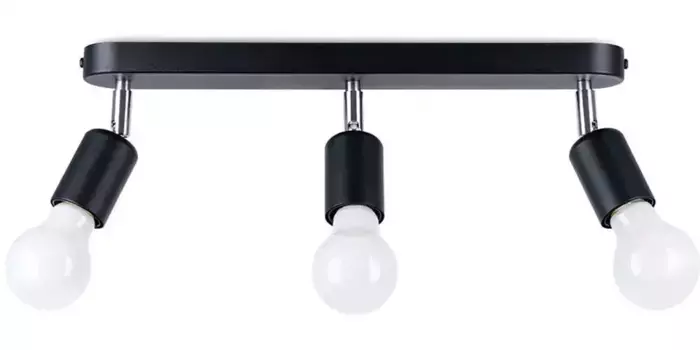 SOLLUX освещение потолочный светильник "FORNES", 3 лампочки, лампа E27 | без лампочки, подвижный абажур SOLLUX lighting Высота: 13,5 см, черный