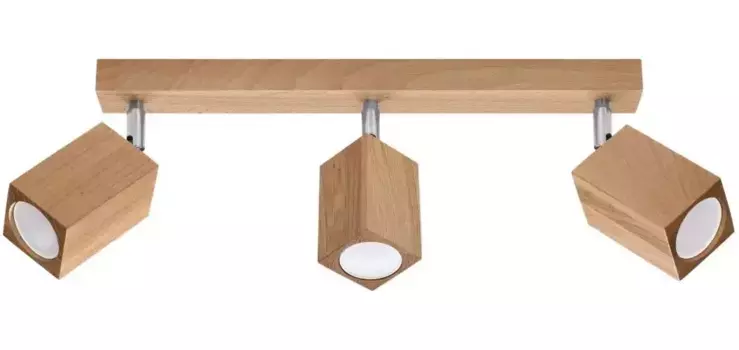 SOLLUX освещение потолочный светильник "KEKE", 3 лампочки, лампа GU10 | без лампочки, подвижный абажур SOLLUX lighting Высота: 20 см, цвет Eiche