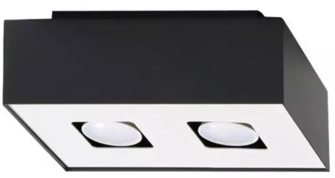 SOLLUX освещение потолочный светильник "МОНО", 2 лампочки, лампа GU10 | без лампочек, светит вниз SOLLUX lighting Высота: 11 см, черно-белый
