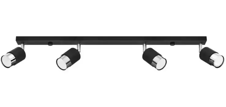 SOLLUX освещение потолочный светильник "NERO", 4 лампочки, лампа GU10 | без лампочки, подвижный абажур SOLLUX lighting Высота: 18 см, черный/хром