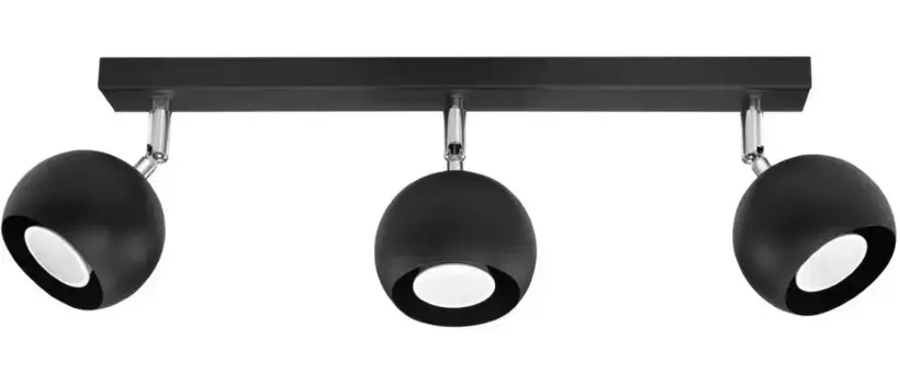 SOLLUX освещение потолочный светильник "OCULARE", 3 лампочки, лампа GU10 | без лампочки, подвижный абажур SOLLUX lighting Высота: 16 см, черный