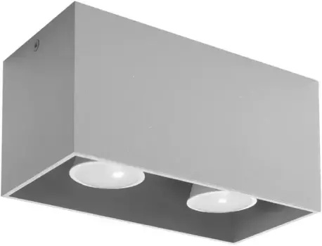 SOLLUX освещение потолочный светильник "QUAD", 2 лампочки, лампа GU10 | без лампочек, светит вниз SOLLUX lighting Высота: 10 см, серый
