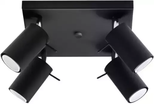 SOLLUX освещение потолочный светильник "RING", 4 лампочки, лампа GU10 | без лампочки, подвижный абажур SOLLUX lighting Высота: 16 см, черный