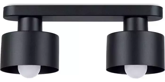 SOLLUX освещение потолочный светильник "САВАР", 2 лампочки, лампа E27 | без лампочек, светит вниз SOLLUX lighting Высота: 13 см, черный