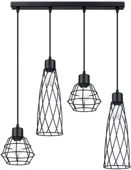 SOLLUX подвесной светильник "SUBA", 4 лампочки, лампа E27 | без лампочек, распределенный свет SOLLUX lighting Высота: 120 см, черный