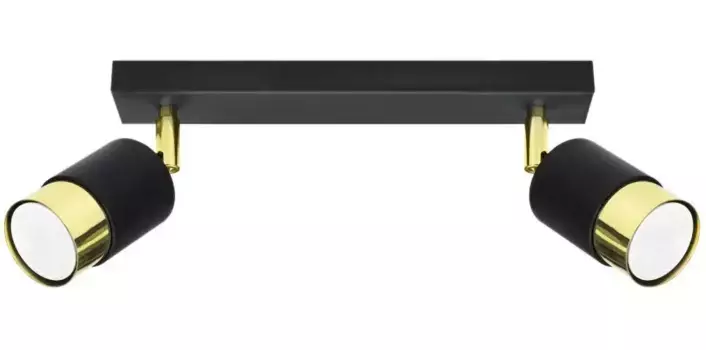 SOLLUX потолочный светильник "NERO", 2 лампочки, лампа GU10 | без лампочки, подвижный абажур SOLLUX lighting Высота: 18 см, цвет schwarz/golden