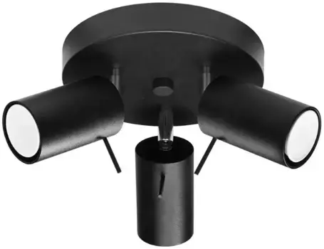 SOLLUX потолочный светильник "RING", 3 лампочки, лампа GU10 | без лампочки, подвижный абажур SOLLUX lighting Высота: 18 см, черный
