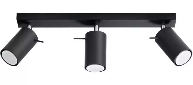 SOLLUX потолочный светильник "RING", 3 лампочки, лампа GU10 | без лампочки, подвижный абажур SOLLUX lighting Высота: 16 см, черный