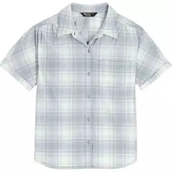Солнцезащитная рубашка Astroman с короткими рукавами женская Outdoor Research, цвет Slate Plaid