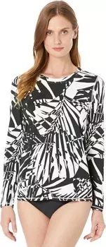 Солнцезащитная рубашка Sunsmart UPF 50+ с принтом L.L.Bean, цвет Black/White Palms