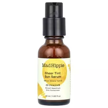 Солнцезащитная сыворотка Sheer Tint, SPF 29, средний/темный, 1,02 жидк. унции (30 мл) Mad Hippie