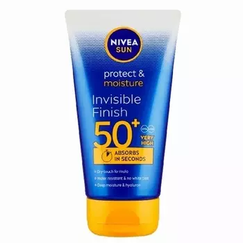 Солнцезащитное молочко Invisible Finish Spf 50+, защита и увлажнение, 150 мл Nivea