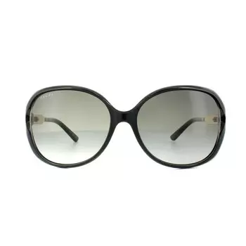 Солнцезащитные очки 0076s 002 золотисто-серые с градиентом Gucci, черный