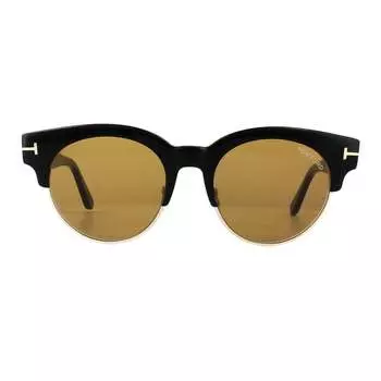 Солнцезащитные очки 0598 henri 01e блестящие коричневые Tom Ford, черный