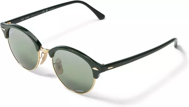 Солнцезащитные очки 51 mm 0RB4246 Clubround Ray-Ban, цвет Green On Arista/Dark Green Gradient Mirrored Polarized