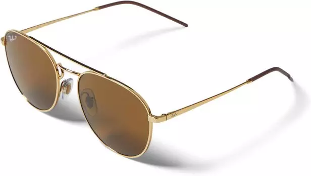 Солнцезащитные очки 55 mm 0RB3589 Ray-Ban, цвет Arista/Dark Brown Polarized