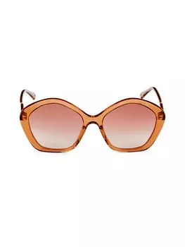 Солнцезащитные очки 57MM с геометрическим рисунком Chlo, оранжевый