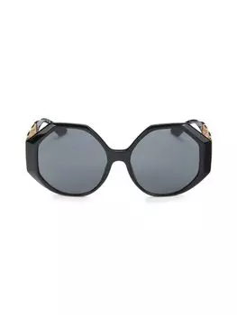 Солнцезащитные очки 59MM с геометрическим рисунком Versace, цвет Black Grey