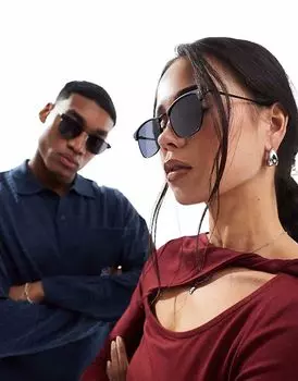 Солнцезащитные очки AJ Morgan квадратной формы из металла черного цвета