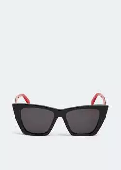 Солнцезащитные очки Alexander Mcqueen Selvedge Cat-Eye, черный