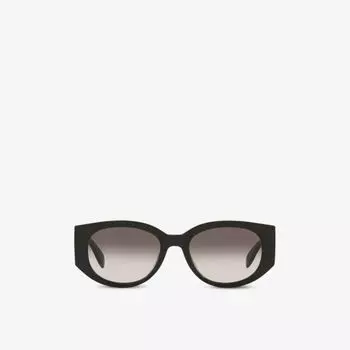 Солнцезащитные очки AM0330S с логотипом из ацетата Alexander Mcqueen, черный