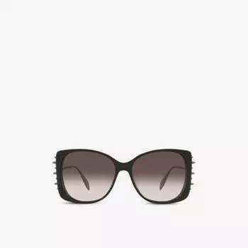 Солнцезащитные очки AM0340S с заклепками Alexander Mcqueen, черный