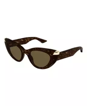 Солнцезащитные очки Am0442S черные Alexander Mcqueen, коричневый
