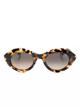 Солнцезащитные очки Ampat в овальной оправе Etnia Barcelona, коричневый