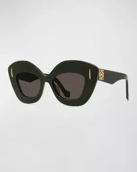 Солнцезащитные очки Anagram из ацетата в форме бабочки Loewe, цвет Green