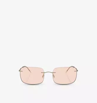 Солнцезащитные очки Ar1512M в металлической оправе с подушкой Giorgio Armani, золотой