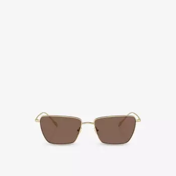 Солнцезащитные очки AR6153 в металлической прямоугольной оправе Giorgio Armani, желтый