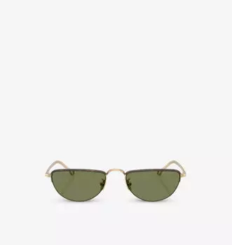 Солнцезащитные очки Ar6166J в металлической оправе в форме бабочки Giorgio Armani, черный