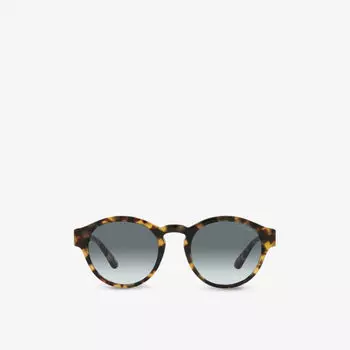 Солнцезащитные очки AR8146 в оправе «пантос» из биоацетата и кристаллов Giorgio Armani, желтый