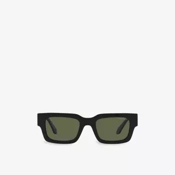 Солнцезащитные очки AR8184U в прямоугольной оправе из ацетата ацетата Giorgio Armani, черный