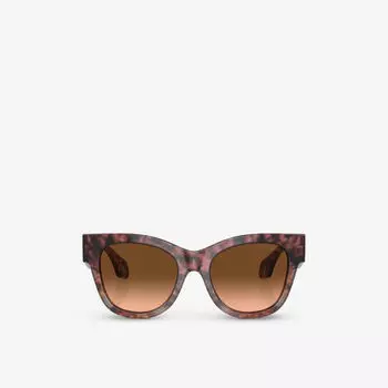 Солнцезащитные очки AR8195U в квадратной оправе из ацетата ацетата Giorgio Armani, коричневый