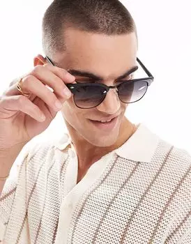 Солнцезащитные очки ASOS DESIGN в стиле ретро с градиентными линзами черного цвета