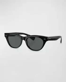Солнцезащитные очки Avelin в форме бабочки из ацетата Oliver Peoples, цвет Black