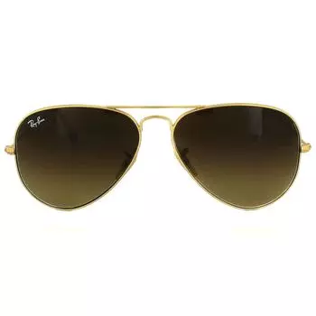 Солнцезащитные очки Aviator Matt Gold Brown с градиентом Ray-Ban, золото